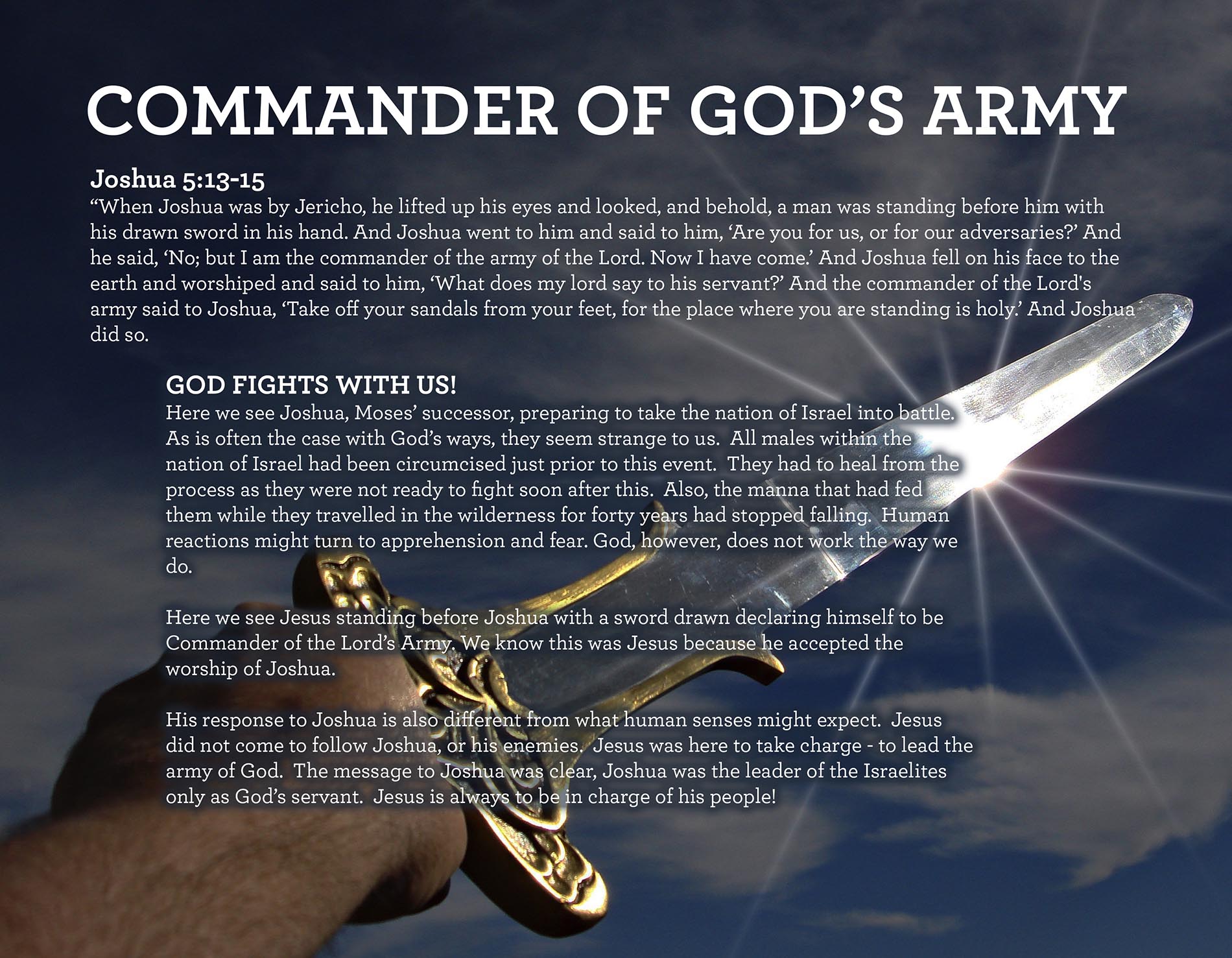 COMMANDER OF GOD'S ARMY Joshua 5:13-15